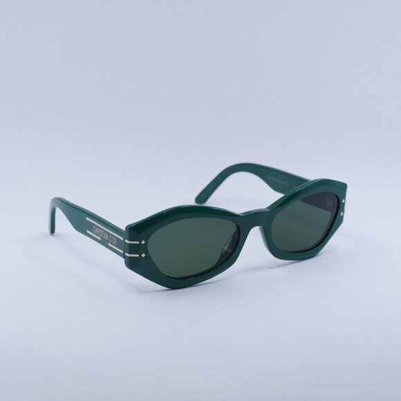 🕶️ New Dior DIORSIGNATURE B1U 55C0 Sunglasses - Shiny Green Frame, Green Lenses - Picture 9 of 12